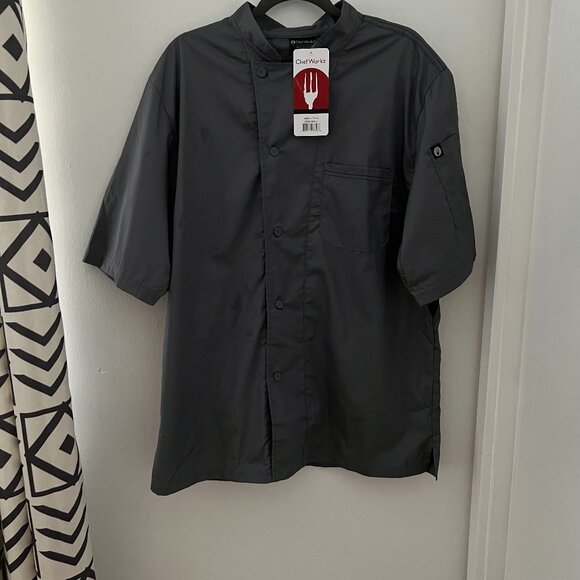 Chef Works VSSS-GBC-L Valais Chef Coat Gray Cool Vent Panels NWT L - Picture 1 of 4